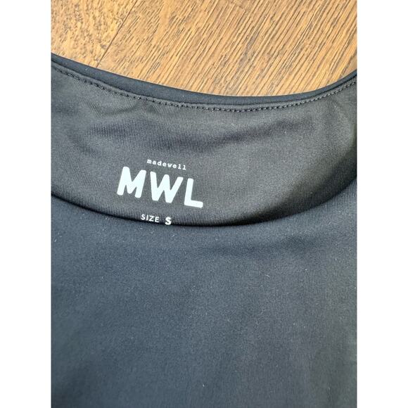 Madewell MWL Form Sleeveless Racerback Crop Top Black Women Sz S NWT - Picture 8 of 10